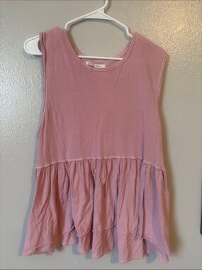We The Free Mauve Ribbed-Neck Sleeveless Top